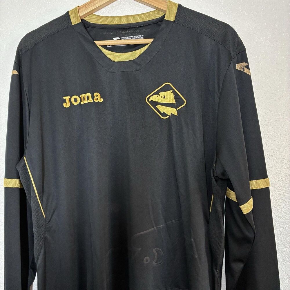 Eagle Logo Jersey Mens 2XL Black Gold Soccer Football Joma DRY MX Long Sleeve - Picture 3 of 15